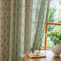 Sutuo Home Olive Green Boho Lace Curtains 2 Panels for Kitchen Kid's Room,Bohemian Floral Light Filtering Crochet Vintage Country Rustic Tassels Drape Privacy Window Treatments Rod Pocket, 50" x 63"