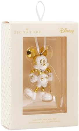 Hallmark Signature Disney Christmas Ornament (Mickey Mouse White and Gold)