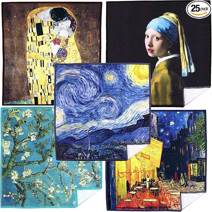 Extra Large [25 Pack] World Best Classic Art Collection - Ultra Premium Quality Microfiber Cleaning Cloths (Best for Camera Lens, Glasses, Screens, and All Lens.)