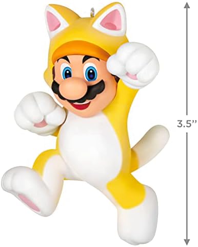 Hallmark Keepsake Christmas Ornament 2023, Nintendo Super Mario Powered Up With Mario Cat, Gifts for Gamers