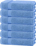 White Classic Wealuxe Light Blue Bath Towels 24x50 Inch, Cotton Towel Set for Bathroom, Hotel, Gym, Spa, Soft Extra Absorbent Quick Dry 6 Pack