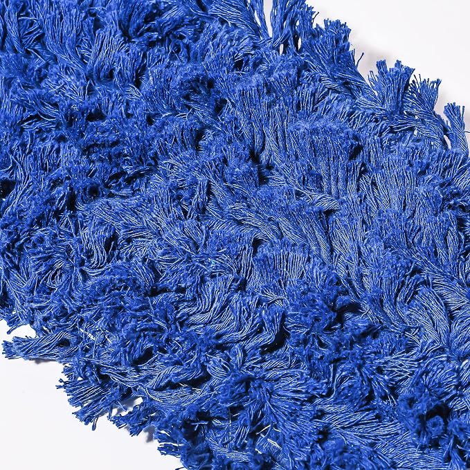 Commercial Dust Mop Replacement Head – 36 x 5 in. Cotton Nylon Reusable Mop Head – Industrial Dust Mop Refill for Floor Cleaning & Janitorial Supplies, Blue