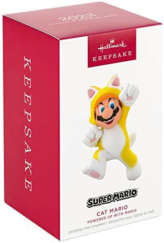 Hallmark Keepsake Christmas Ornament 2023, Nintendo Super Mario Powered Up With Mario Cat, Gifts for Gamers