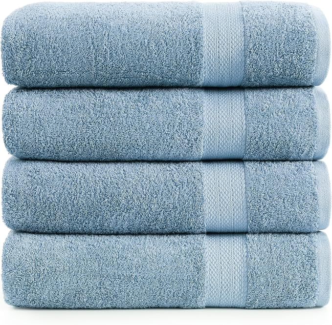 LANE LINEN Large Bath Sheet Soft Absorbent Quick Dry 4 Pack - Allure | Extra Large Bath Towels - Ring-Spun Durability, Generously Sized, Oversized & Roomy, Lightweight & Breathable
