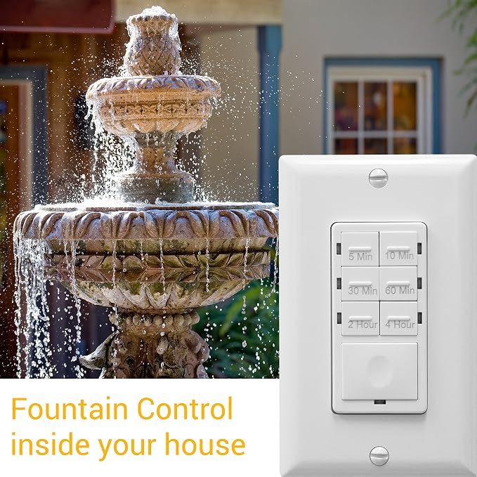 ENERLITES Countdown Light Timer Switch for Bathroom Fans, Lights, 5-10-30-60 Min, 2-4 Hour, 120VAC Neutral Wire Required, UL Listed, HET06-W-5PCS, White, 5 Pack