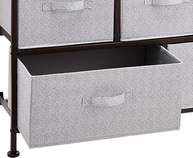 Amazon Basics Extra Wide Fabric 5-Drawer Storage Organizer Unit for Bedroom Closet, Bronze