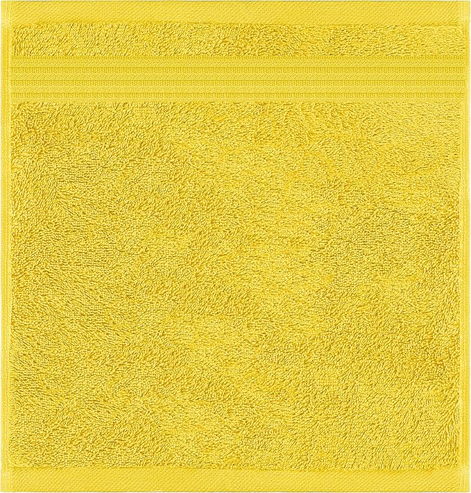 American Veteran Towel, 100% Cotton Turkish Washcloths for Bathroom Essentials 4 Pack, Soft Absorbent Wash Cloths Quick Drying Small Towels Washrags, Yellow