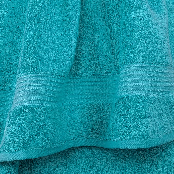 Cotton Paradise 100% Cotton Turkish Towel Set, Soft Absorbent Quick Dry, 4 Piece Washcloth Set, Ocean Aqua