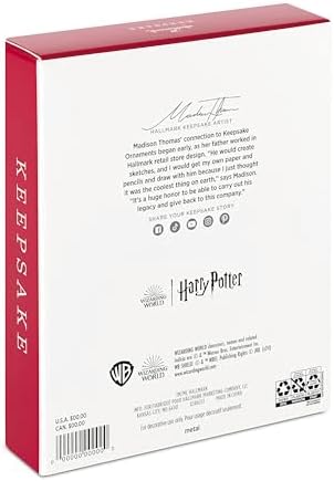 Hallmark Keepsake Christmas Ornaments, Harry Potter Hogwarts House Crest, Metal, Set of 4, Gifts for Harry Potter Fans