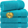 Cotton Paradise 100% Cotton Turkish Towel Set, Soft Absorbent Quick Dry, 4 Piece Bath Towel Set, Ocean Aqua
