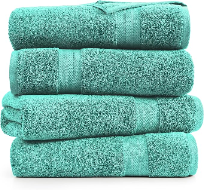 LANE LINEN Oversized Bath Sheet Set Absorbent Quick Dry 100% Cotton - Teal | Cotton Bath Towels Large - Generously Sized, Oversized & Roomy, Lightweight & Breathable, Fade-Resistant Color