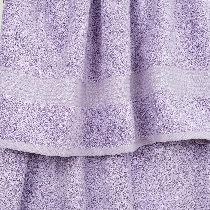 Cotton Paradise 100% Cotton Turkish Towel Set, Soft Absorbent Quick Dry, 6 Piece Towel Set, Lilac