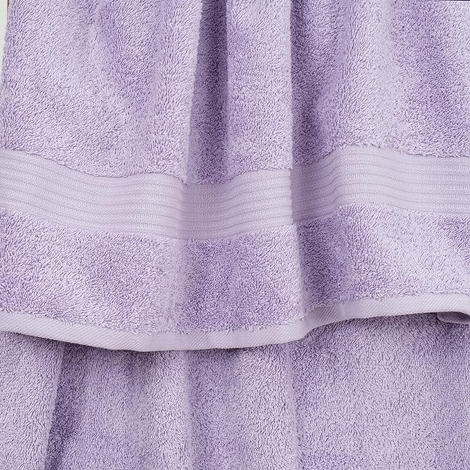 Cotton Paradise 100% Cotton Turkish Towel Set, Soft Absorbent Quick Dry, 4 Piece Bath Towel Set, Lilac
