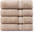 LANE LINEN 100% Cotton Bath Towels Set of 4 (30"x60") - Zero Twist, Cotton Bathroom Towel Sets - Quick Dry, Highly Soft & Absorbent Large Shower Towels for Bathroom - Sustainabaly Produced - Taupe