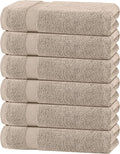 White Classic Wealuxe Taupe Bath Towels 24x50 Inch, Cotton Towel Set for Bathroom, Hotel, Gym, Spa, Soft Extra Absorbent Quick Dry 6 Pack