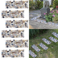 Sunnyglade 6 Pcs 15.5" × 5.5" River Rock Stepping Stones Rectangles Pebbles | Rectangles Pebbles Polished Gravel, Outdoor Pebble River Stone Mat for Patio Pathway Landscaping Pavers for Outside Walkway