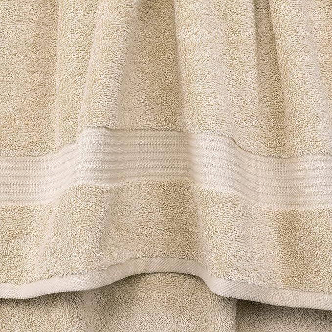 Cotton Paradise 100% Cotton Turkish Towel Set, Soft Absorbent Quick Dry, 6 Piece Towel Set, Beige