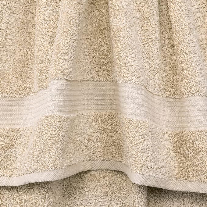 Cotton Paradise 100% Cotton Turkish Towel Set, Soft Absorbent Quick Dry, 4 Piece Washcloth Set, Beige