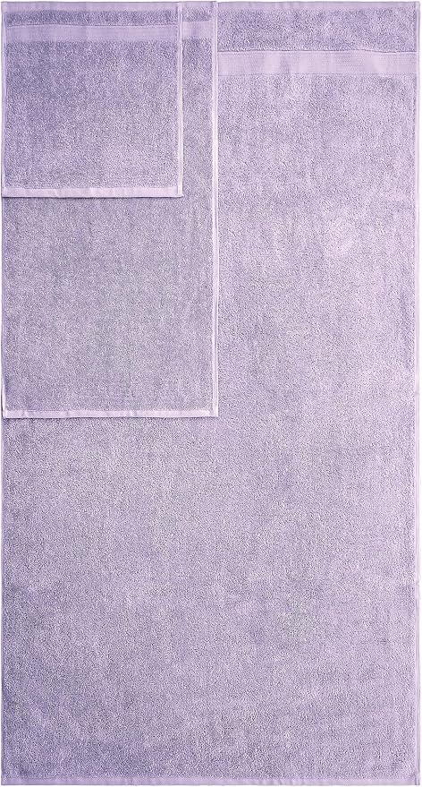 American Veteran Towel, 6 Piece Towel Set for Bathroom, 100% Cotton Turkish Bathroom Towels, 2 Bath Towels 2 Hand Towels 2 Washcloths, Lilac