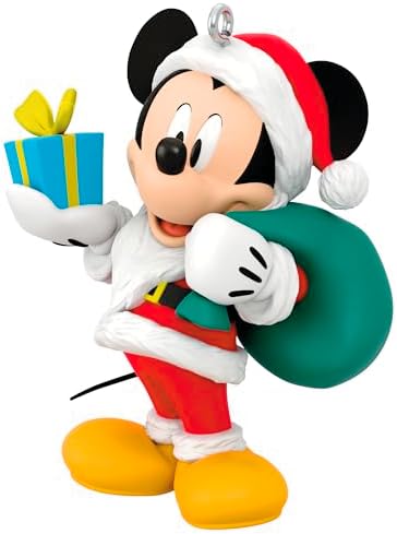 Hallmark Keepsake Christmas Ornament 2024, Disney All About Mickey! Santa Mickey, Gifts for Disney Fans
