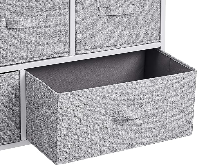 Amazon Basics Extra Wide Fabric 5-Drawer Storage Organizer Unit for Bedroom Closet, White