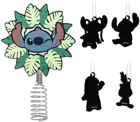 Hallmark Disney Stitch Mini Christmas Tree Topper and Ornaments, Set of 5