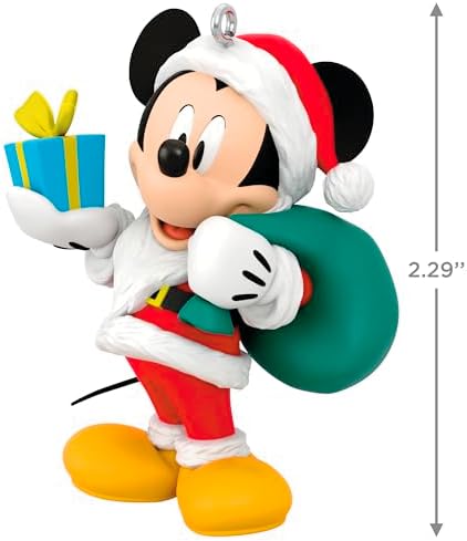 Hallmark Keepsake Christmas Ornament 2024, Disney All About Mickey! Santa Mickey, Gifts for Disney Fans