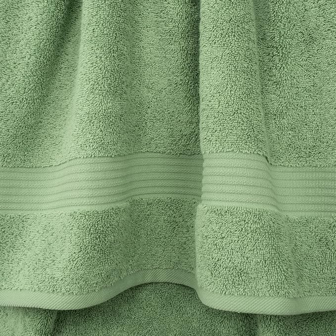 Cotton Paradise 100% Cotton Turkish Towel Set, Soft Absorbent Quick Dry, 4 Piece Washcloth Set, Sage Green