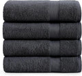LANE LINEN Large Bath Sheets Absorbent Quick Dry 100% Cotton 4 Pack - Black | Large Bath Sheets - Classic Terry Weave, Densely Woven, Coordinated Colors, Everyday Durability, OEKO-TEX Certified
