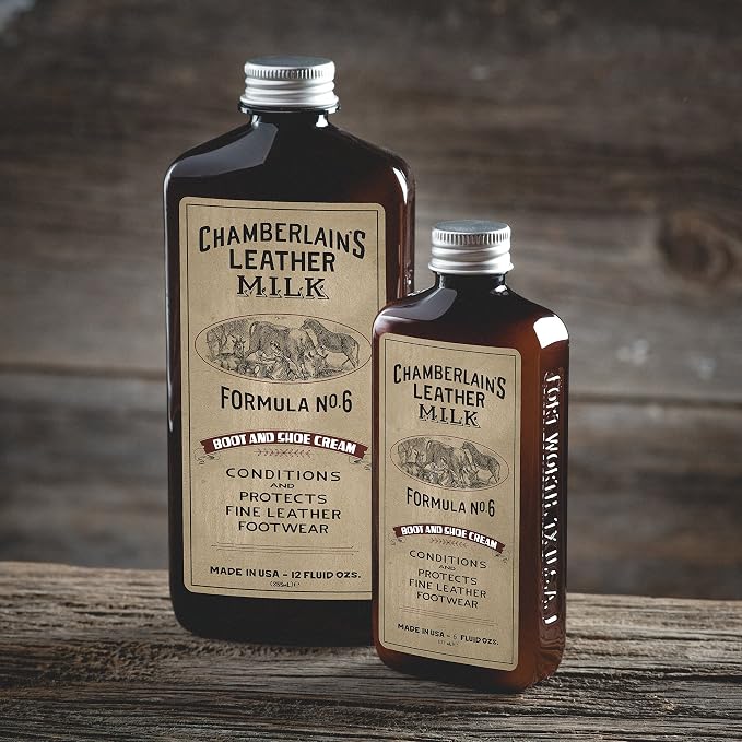 Leather Milk Leather Boot & Shoe Conditioner and Cleaner - No. 6 - All-Natural, Non-Toxic Shoe Care Cream Made in The USA. 2 Sizes. Includes Polishing Applicator Pad!