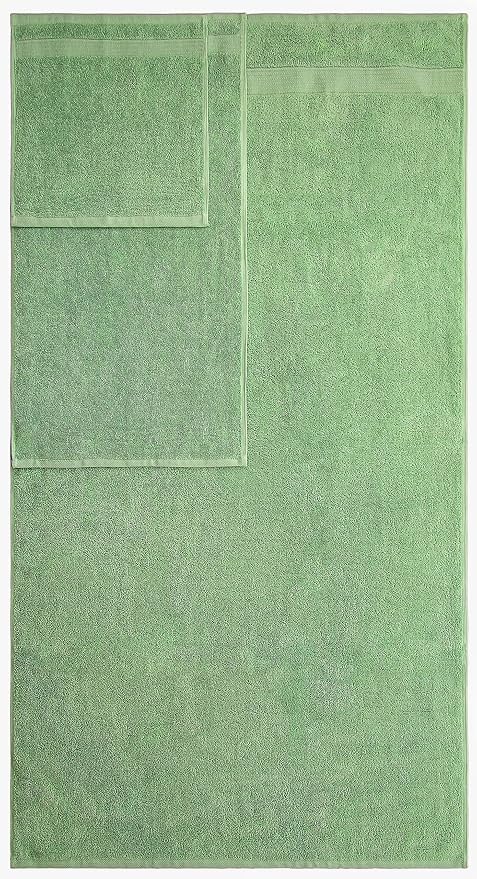 American Veteran Towel, 6 Piece Towel Set for Bathroom, 100% Cotton Turkish Bathroom Towels, 2 Bath Towels 2 Hand Towels 2 Washcloths, Sage Green