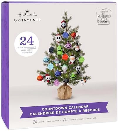 Hallmark Nightmare Before Christmas Calendar with 24 Mini Ornaments