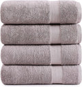 LANE LINEN Towel Set 4 Piece Soft Absorbent Quick Dry - Platinum | Towel Pack - Terry Weave Comfort, Long-Lasting Comfort, Hotel-Style Look, Gets Softer With Every Wash, Machine Washable