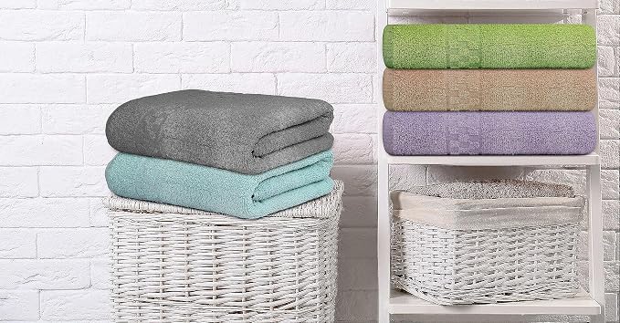 ZUPERIA 7-Pack Bath Towels - 30" x 54" - Ultra Soft 100% Cotton Large Bath Towels- Highly Absorbent for Bathroom, Pool, Gym, Spa, and Hotel Use (Colors Variety)
