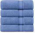 LANE LINEN 100% Cotton 4 Pack Bath Towels (30"x60") - Zero Twist, Mercerized Cotton Bathroom Towels Set - Quick Dry, Soft & Absorbent Large Bath Towels - Machine Wash in Cold Water - Cerulean Blue