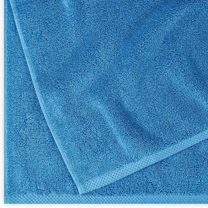 Amazon Basics 2-Piece Quick-Dry Oversize Bath Towel, 100% Cotton, 54" x 30", Lake Blue