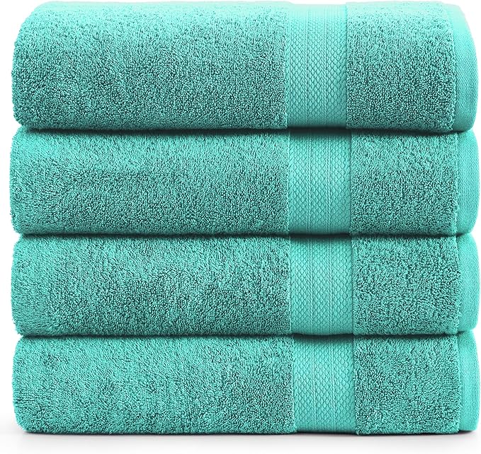 LANE LINEN Oversized Bath Sheet Set Absorbent Quick Dry 100% Cotton - Teal | Cotton Bath Towels Large - Generously Sized, Oversized & Roomy, Lightweight & Breathable, Fade-Resistant Color